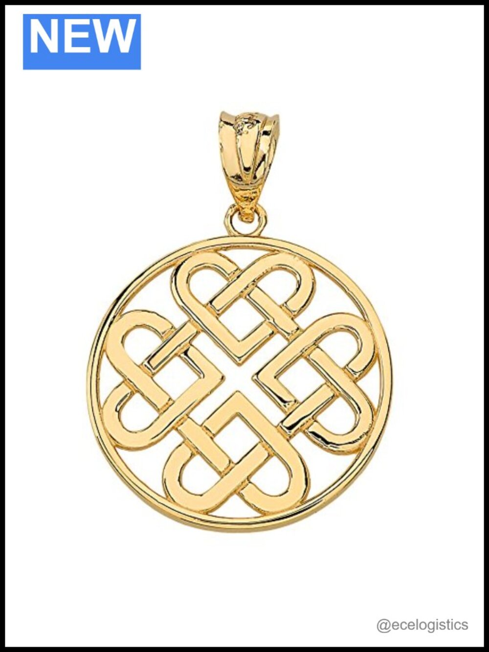 10k Gold Celtic Knot Heart Pendant